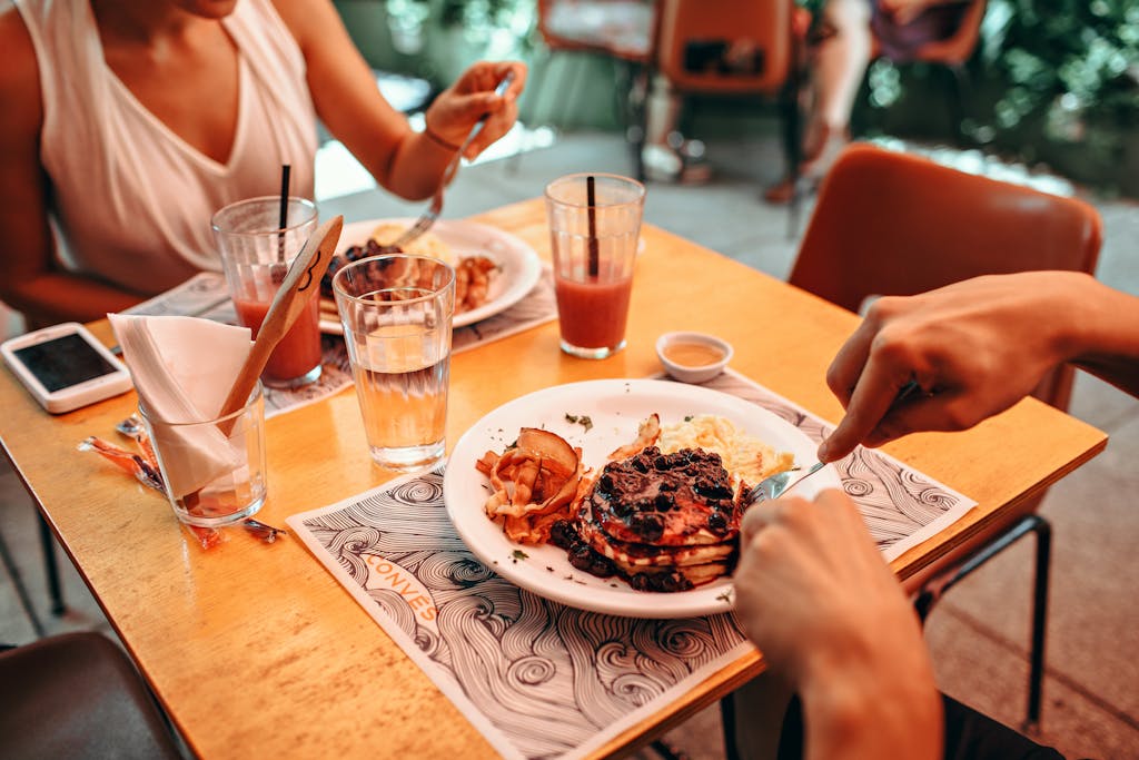 Two People Eating